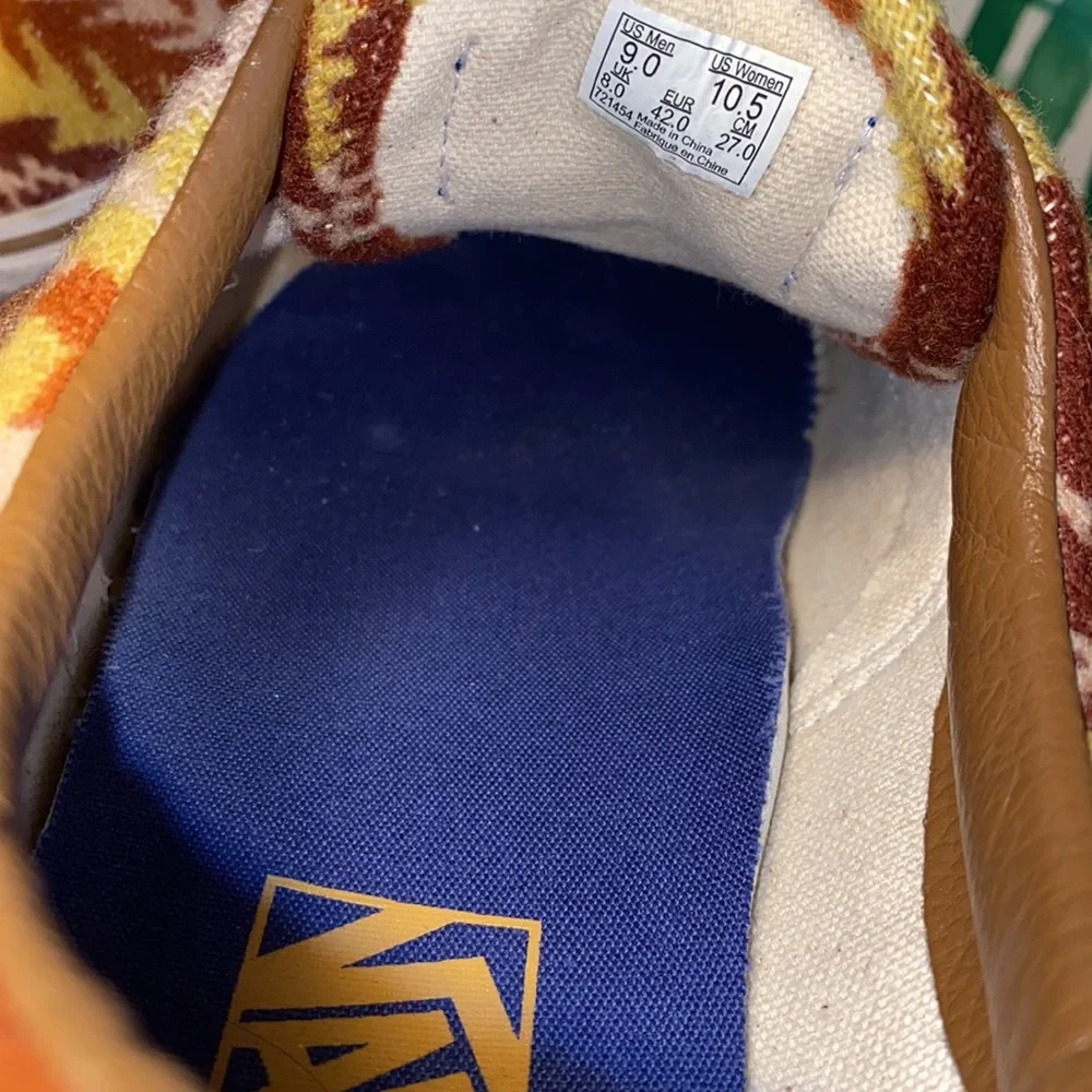 Vans X Pendleton Tribal Aztec Wool Classic Sneakers Men’s 9 - Picture 10 of 10